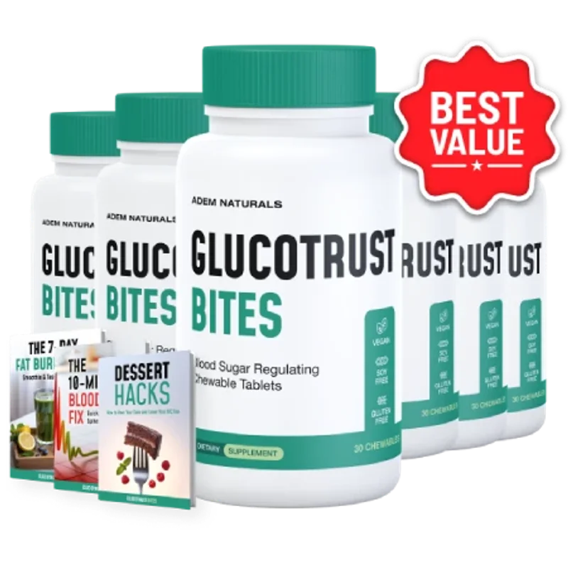 GlucoTrust Bites Blood Sugar Support — 6 Bottle / 180 Day Pack